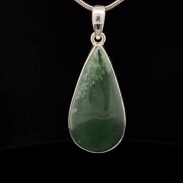 Sterling Silver Nephrite Jade Pendant