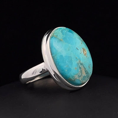 Sterling Silver Kingman Turquoise Ring Size 7