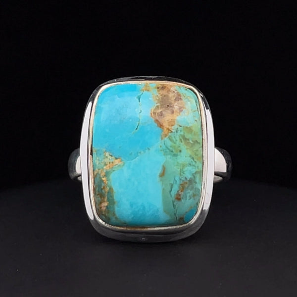 Sterling Silver Kingman Turquoise Ring Size 7