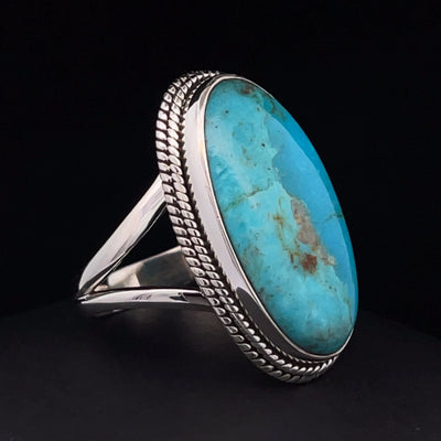 Sterling Silver Kingman Turquoise Ring Size 9