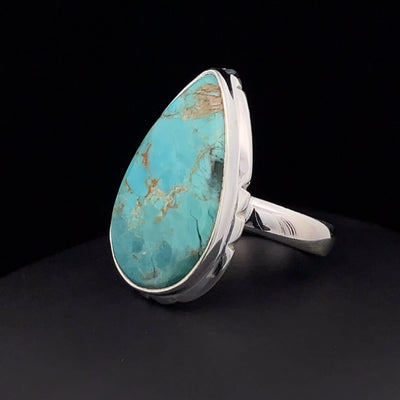 Sterling Silver Kingman Turquoise Ring Size 7