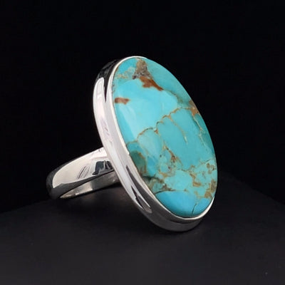 Sterling Silver Kingman Turquoise Ring Size 7