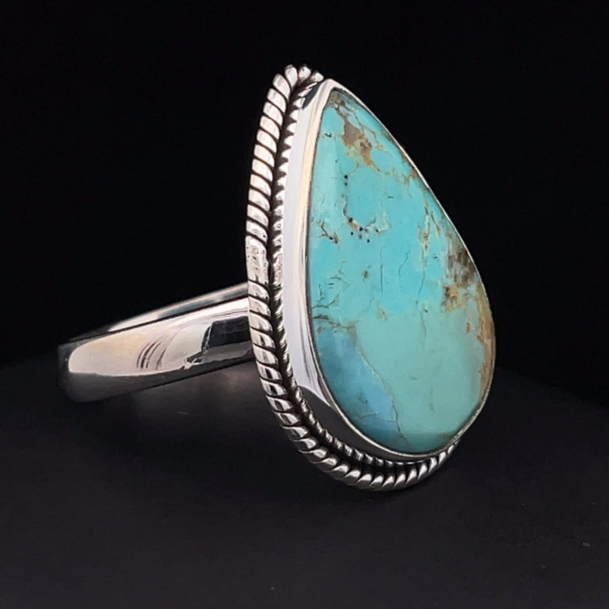 Sterling Silver Kingman Turquoise Ring Size 9.5
