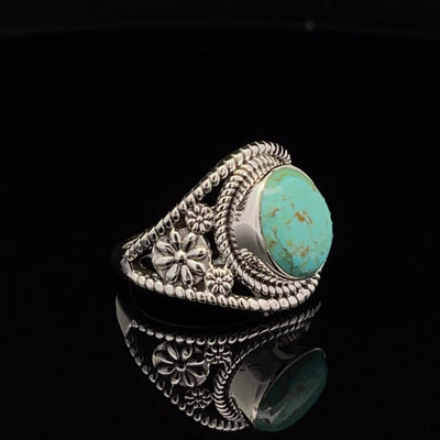 Sterling Silver Kingman Turquoise Ring Size 7