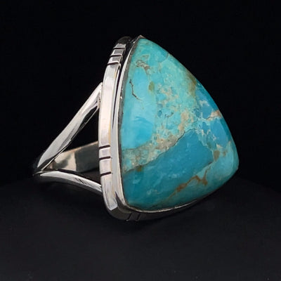 Sterling Silver Kingman Turquoise Ring Size 8