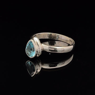 Sterling Silver Swiss Topaz Ring Size 9