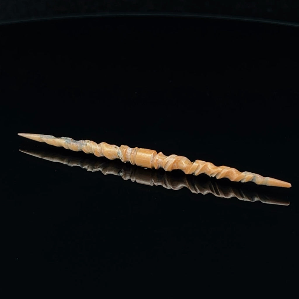 8g (3mm) Fossilized Mammoth Ivory Carved Septum Spike