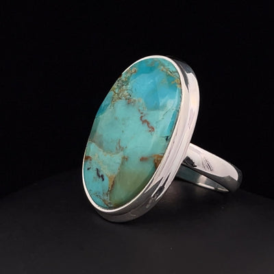 Sterling Silver Kingman Turquoise Ring Size 7
