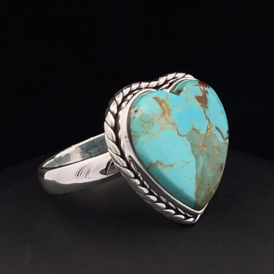 Sterling Silver Kingman Turquoise Ring Size 9.5