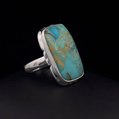 Sterling Silver Kingman Turquoise Ring Size 7