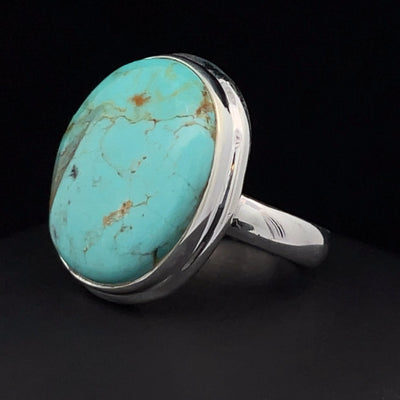 Sterling Silver Kingman Turquoise Ring Size 7