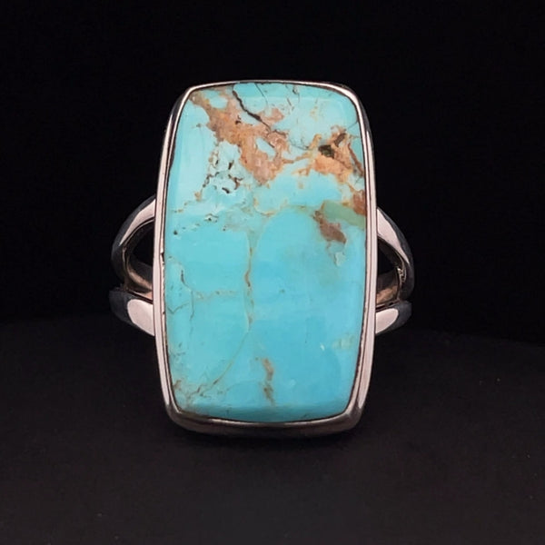 Sterling Silver Kingman Turquoise Ring Size 8