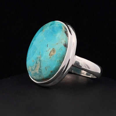 Sterling Silver Kingman Turquoise Ring Size 7