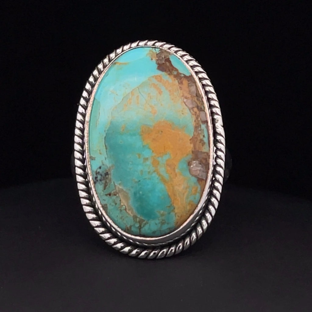 Sterling Silver Kingman Turquoise Ring Size 7