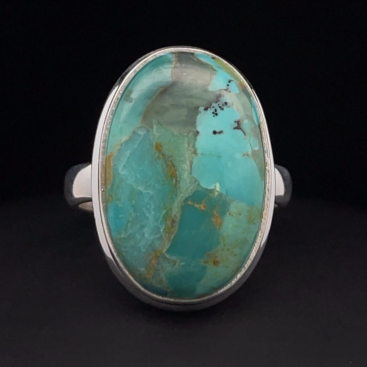 Sterling Silver Kingman Turquoise Ring Size 7
