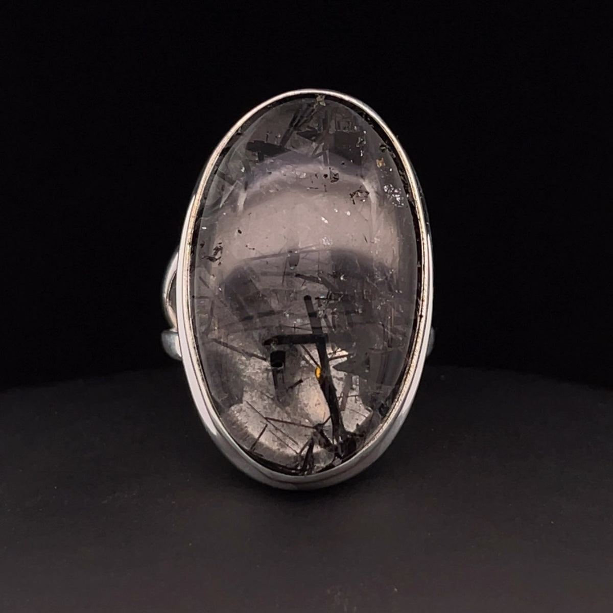 Sterling Silver Tourmalated Quartz Ring Size 7
