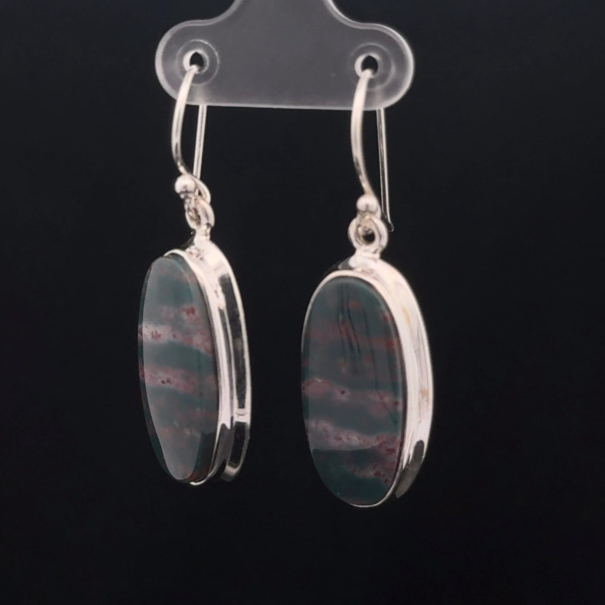 Sterling Silver Bloodstone Earrings