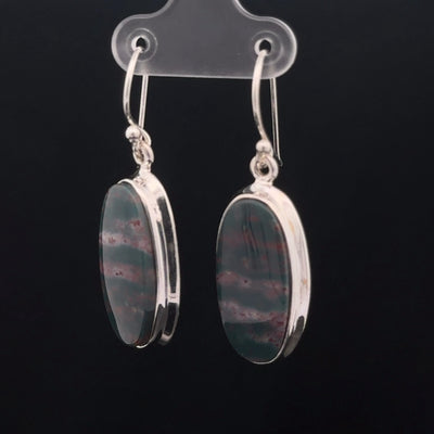 Sterling Silver Bloodstone Earrings