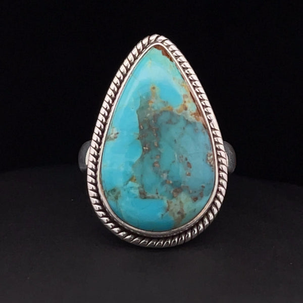 Sterling Silver Kingman Turquoise Ring Size 6.5