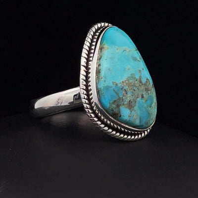 Sterling Silver Kingman Turquoise Ring Size 8