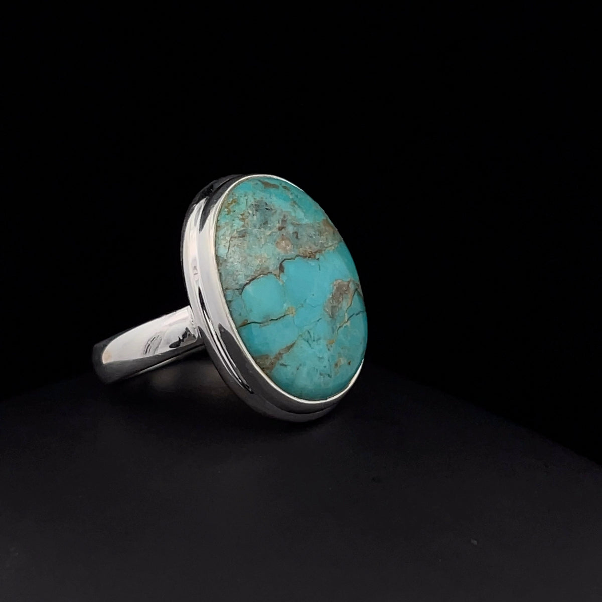 Sterling Silver Kingman Turquoise Ring Size 7
