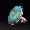 Sterling Silver Kingman Turquoise Ring Size 8