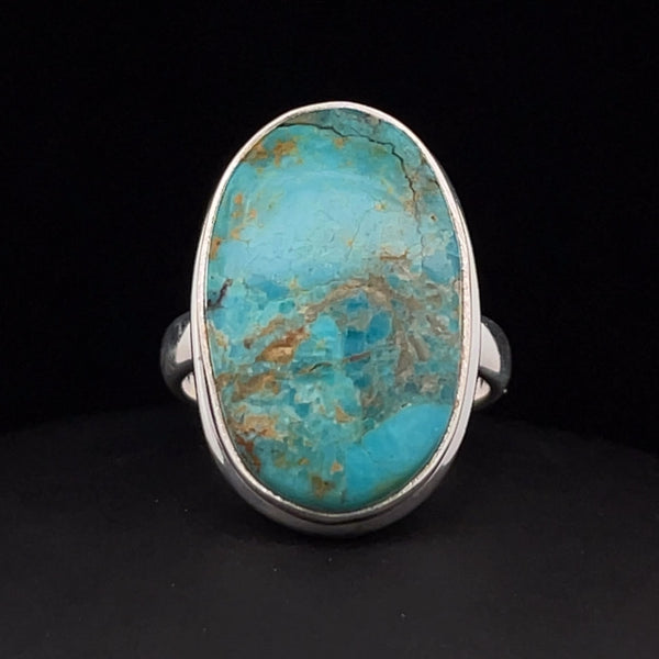 Sterling Silver Kingman Turquoise Ring Size 7