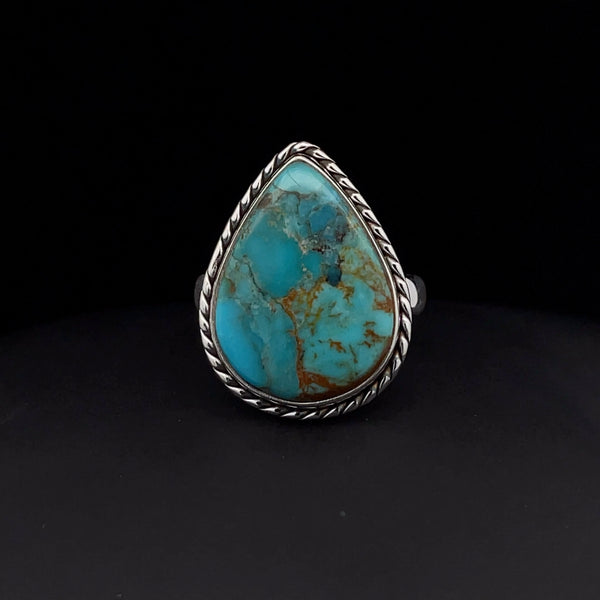 Sterling Silver Kingman Turquoise Ring Size 7