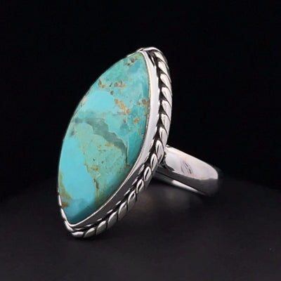 Sterling Silver Kingman Turquoise Ring Size 5.5