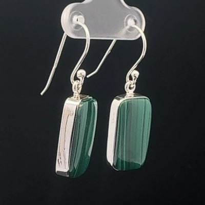 Sterling Silver Malachite Earrings