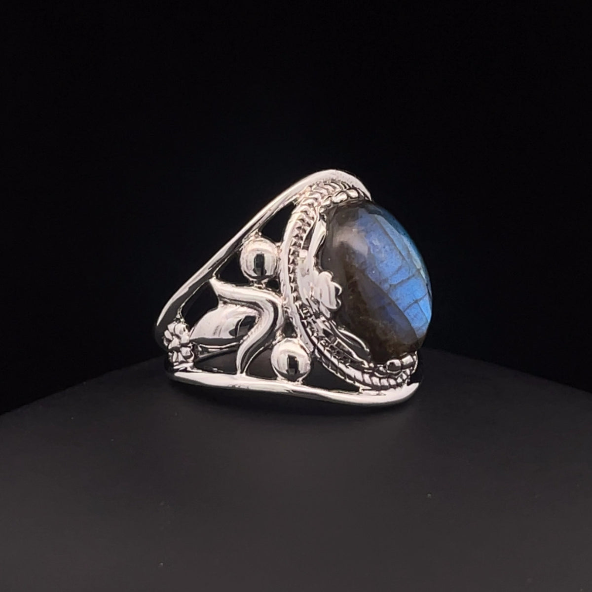 Sterling Silver Labradorite Ring Size 7