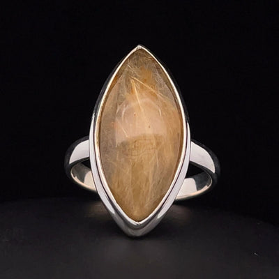 Sterling Silver Rutilated Quartz Ring Size 10