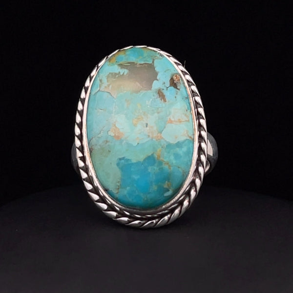 Sterling Silver Kingman Turquoise Ring Size 7