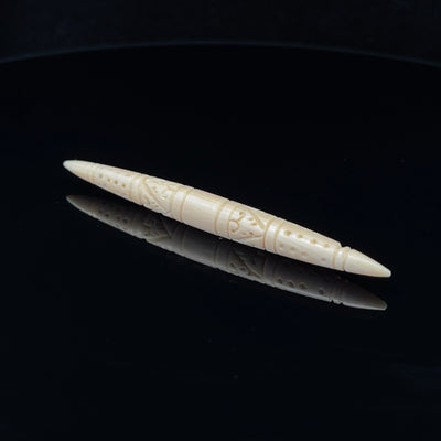 5.5mm Fossilized Mammoth Ivory Carved Septum Tusk