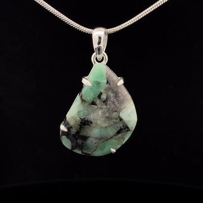 Sterling Silver Faceted Emerald Pendant