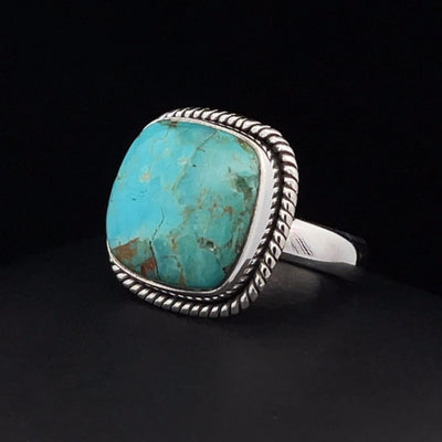 Sterling Silver Kingman Turquoise Ring Size 6.5