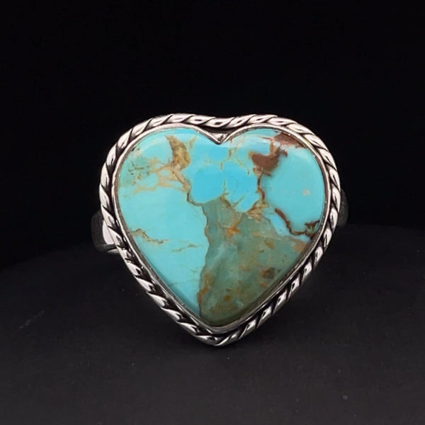 Sterling Silver Kingman Turquoise Ring Size 9.5