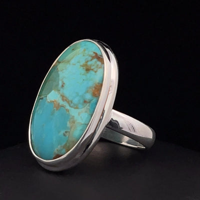 Sterling Silver Kingman Turquoise Ring Size 7