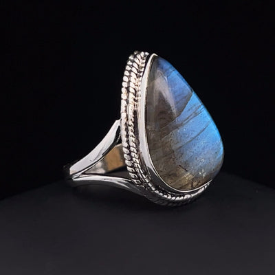 Sterling Silver Labradorite Ring Size 8