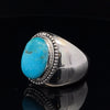 Sterling Silver Kingman Turquoise Ring Size 13