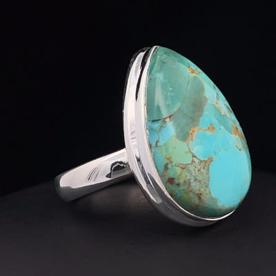 Sterling Silver Kingman Turquoise Ring Size 7