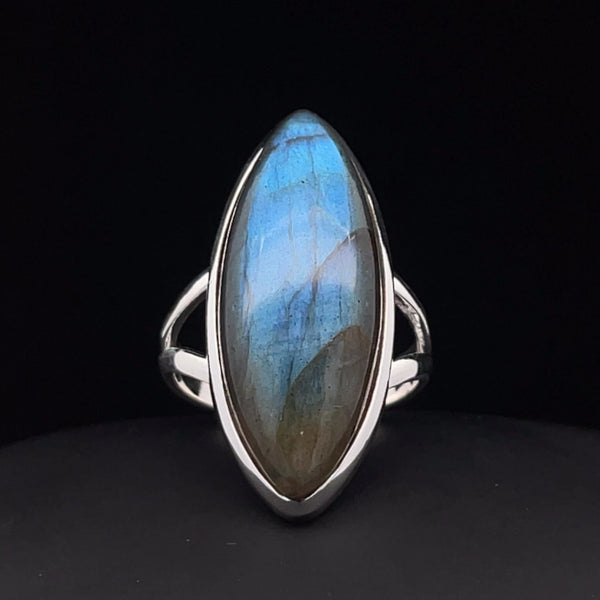 Sterling Silver Labradorite Ring Size 9