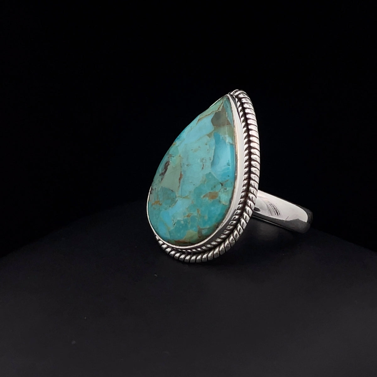 Sterling Silver Kingman Turquoise Ring Size 7
