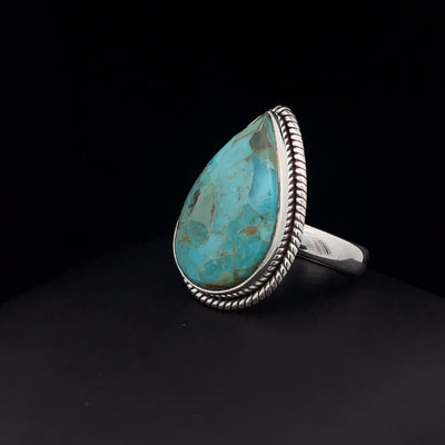 Sterling Silver Kingman Turquoise Ring Size 7