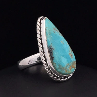 Sterling Silver Kingman Turquoise Ring Size 5.5