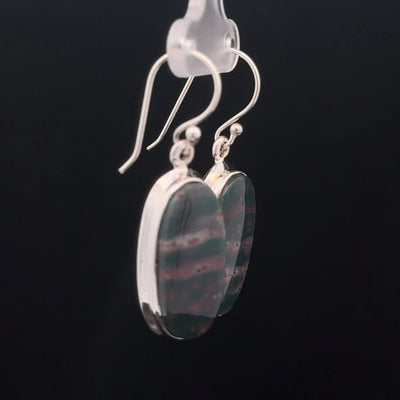 Sterling Silver Bloodstone Earrings
