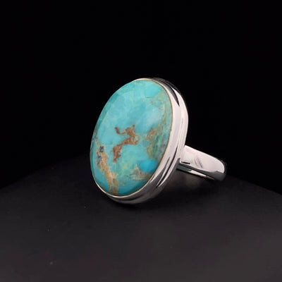 Sterling Silver Kingman Turquoise Ring Size 7