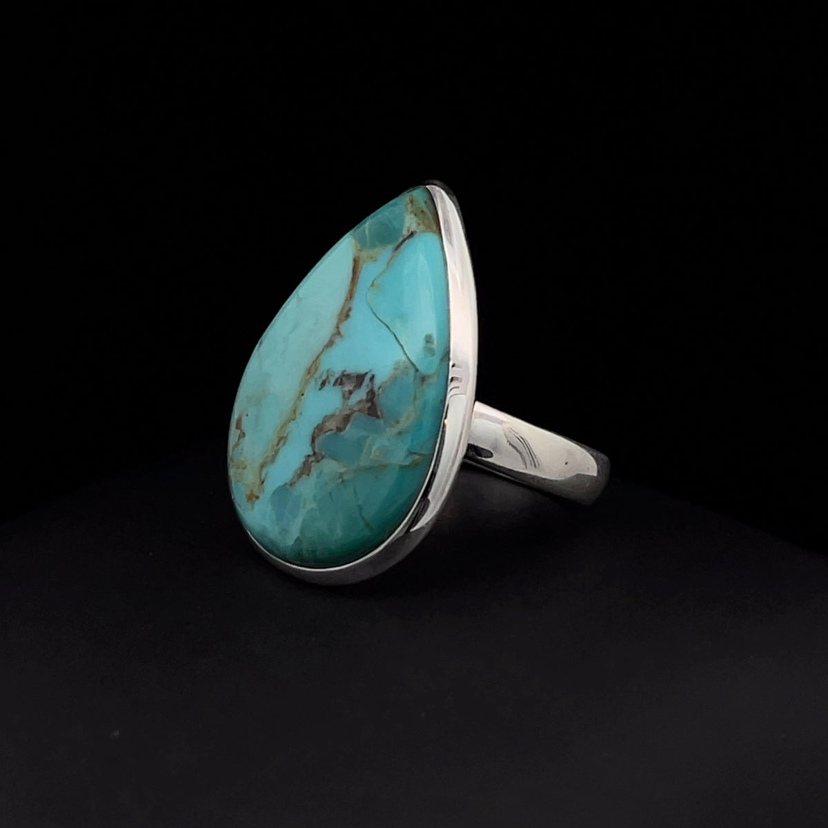 Sterling Silver Kingman Turquoise Ring Size 7