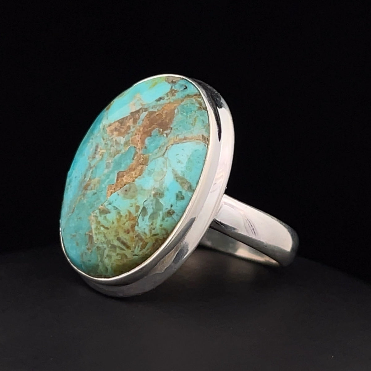 Sterling Silver Kingman Turquoise Ring Size 7