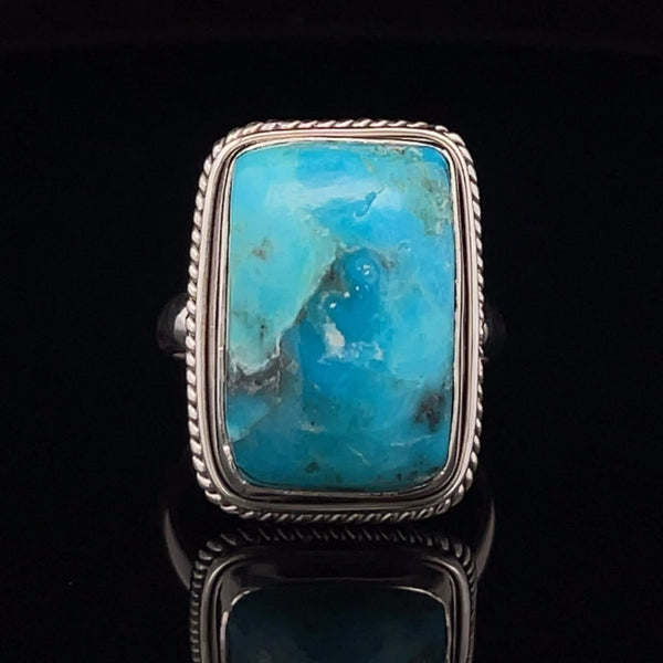 Sterling Silver Kingman Turquoise Ring Size 10